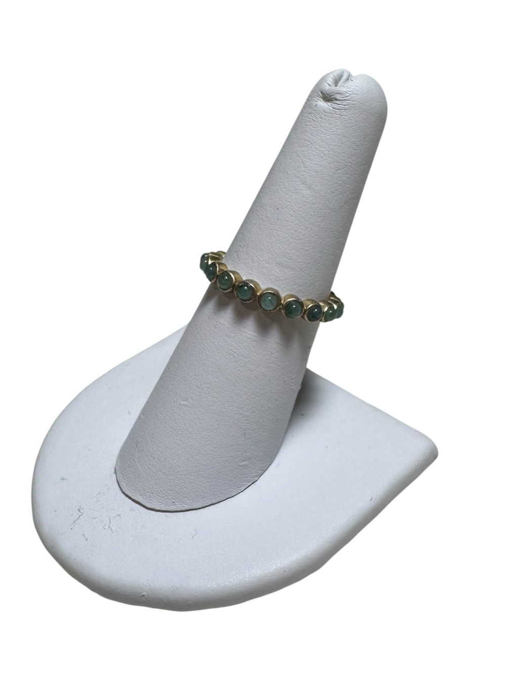 925 Gold Toned Green Stone Ring